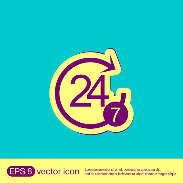 24 7 character icon — Stock Vector