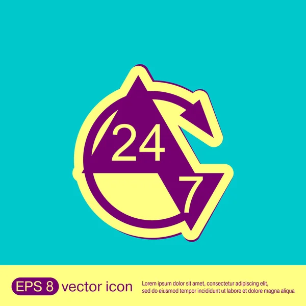 24 7 icône de caractère — Image vectorielle