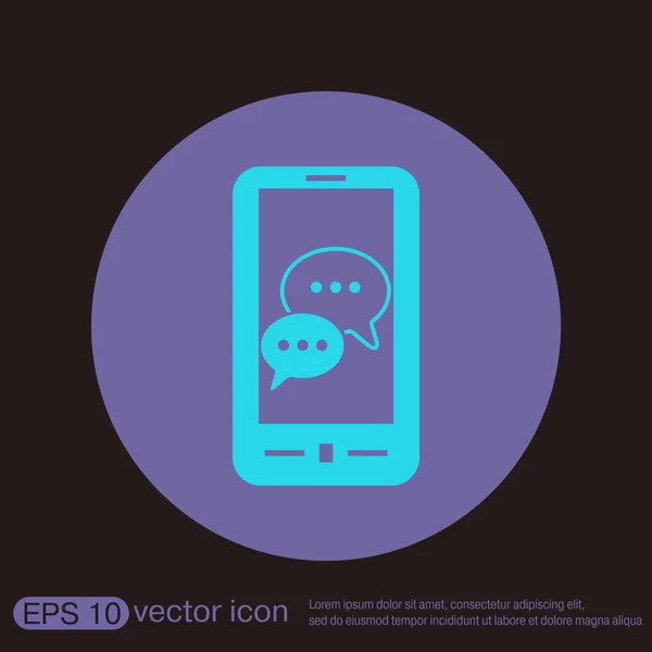 Smartphon, cloud of speaking dialogue. — Stock Vector