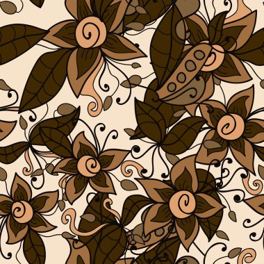 Soyut, dikişsiz çiçek deseni