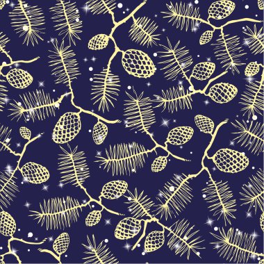 Sunni Noel ağacı koniler seamless modeli