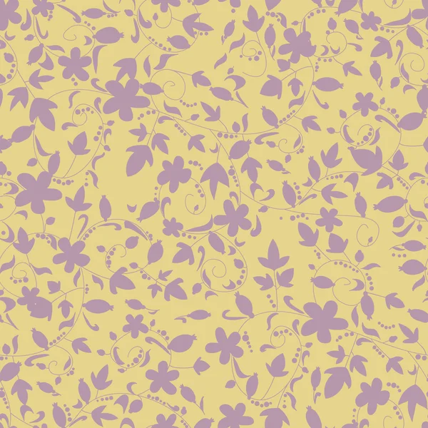 Textura floral sin costuras con bayas — Vector de stock