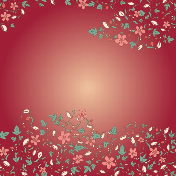 Textura floral sin costuras con bayas — Vector de stock