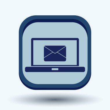Mektup zarf simgesi ile dizüstü bilgisayar