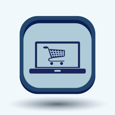 alışveriş sepeti sembolü olan dizüstü bilgisayar