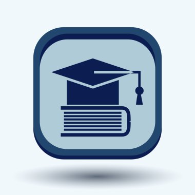 Kitap simgesi üzerine yüksek lisans şapka