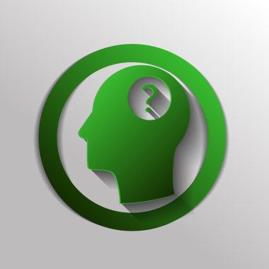 bir soru işareti ile baş