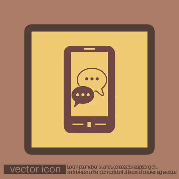 Smartphone avec symbole de nuage — Image vectorielle