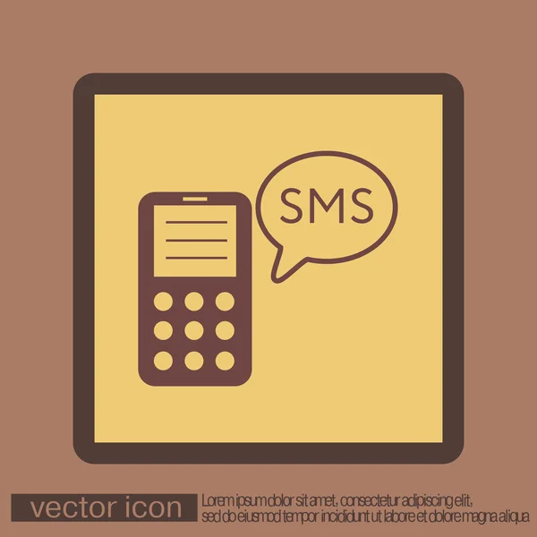 Smartphone with cloud of sms dialogue — Stock Vector