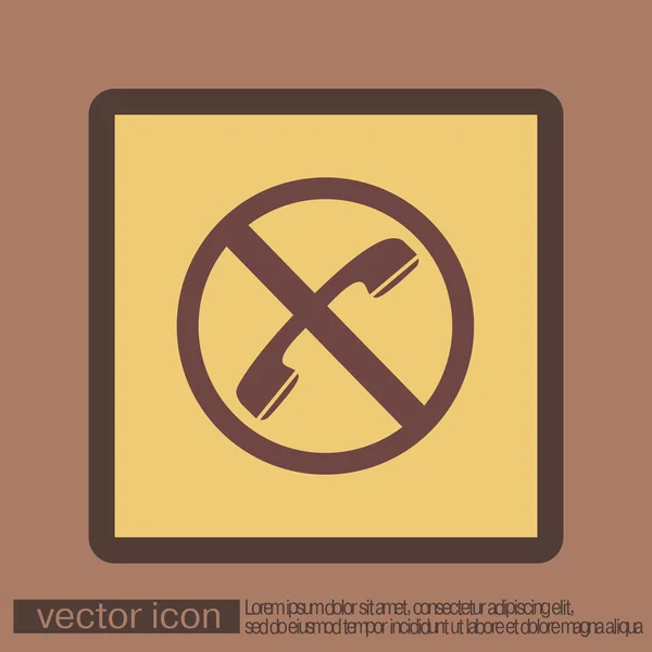 Prohibido usar el icono del teléfono — Vector de stock