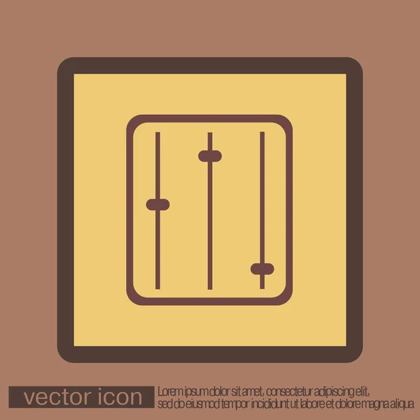 Ecualizador icono plano — Vector de stock