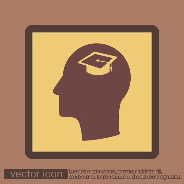 Ember és diplomás kalap-jel — Stock Vector