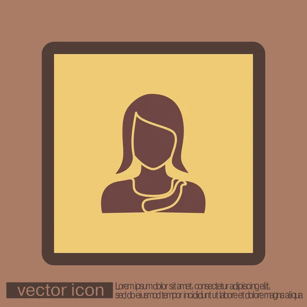 Аватар женщины, плоская икона — стоковый вектор