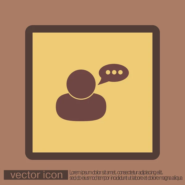 Character avatar with dialogue sign — Stock Vector