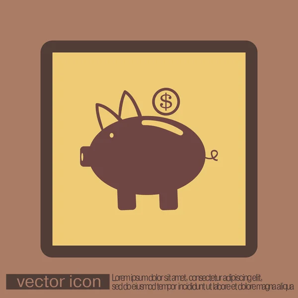 Spargris symbol för pengar — Stock vektor