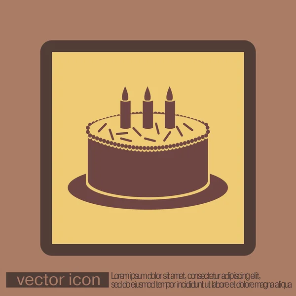 Icône gâteau d'anniversaire — Image vectorielle