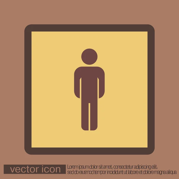 Silueta de un hombre, icono plano — Vector de stock