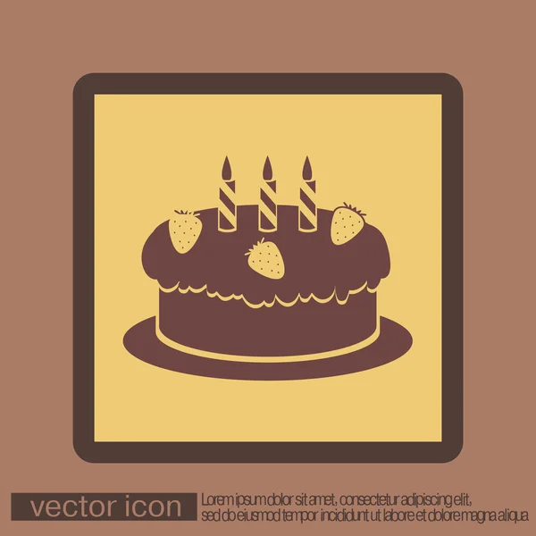 Icône gâteau d'anniversaire — Image vectorielle