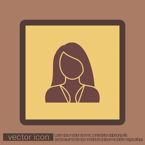 Avatar einer Frau mit langen Haaren — Stockvektor