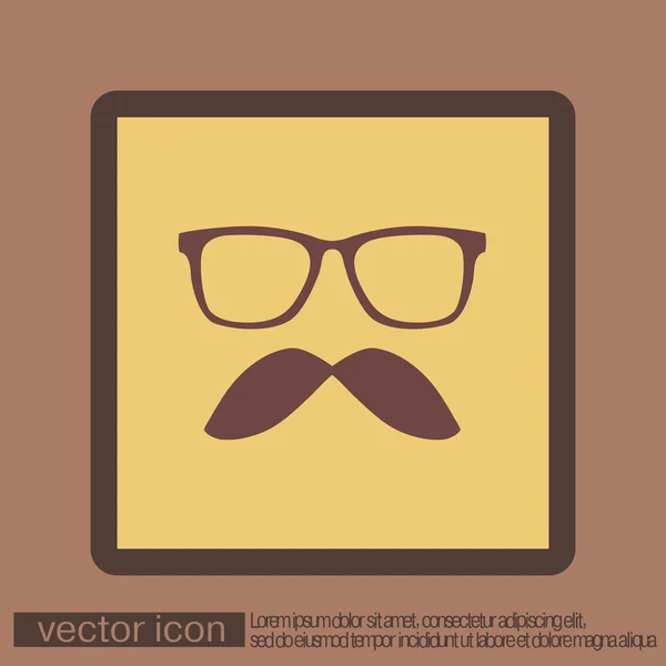 Bajusz és szemüveg ikon — Stock Vector