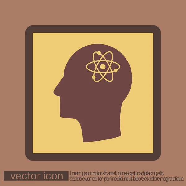 Icon head think silhouette man — Stock Vector