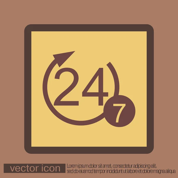 Zeichen 24 7 Symbol — Stockvektor