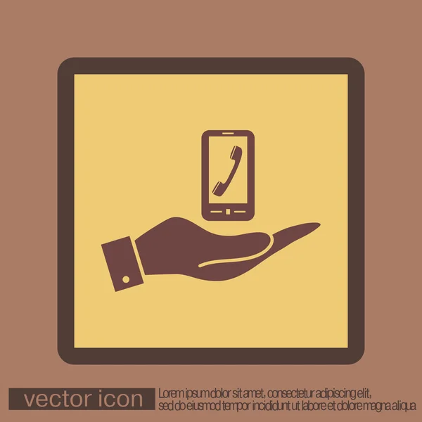 Mano sosteniendo smartphone — Vector de stock