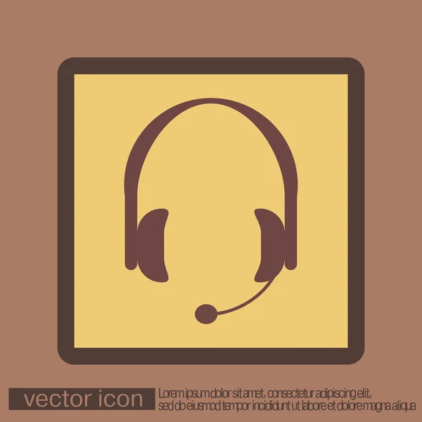 Support client, icône casque — Image vectorielle