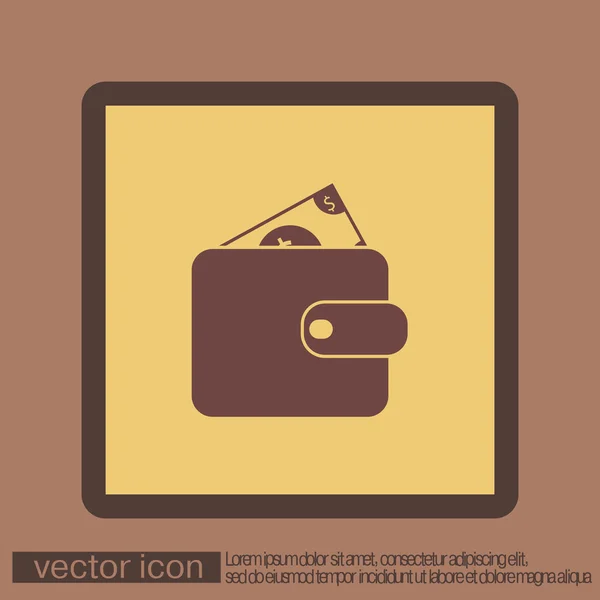 Monedero signo icono — Vector de stock