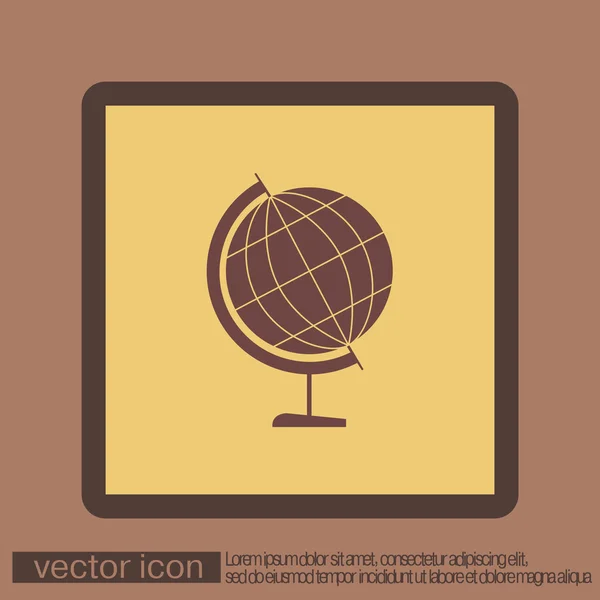 Icône du globe, symbole géographique — Image vectorielle