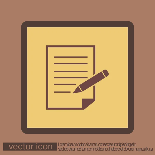 Лист бумаги и значок пера — стоковый вектор