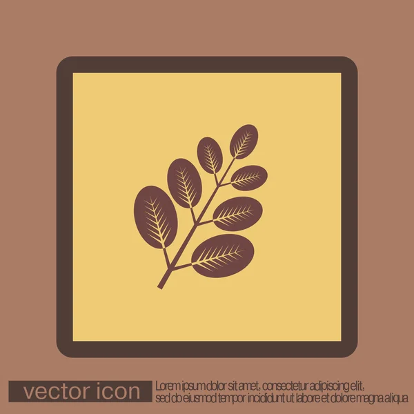 Филиал с иконкой листьев — стоковый вектор