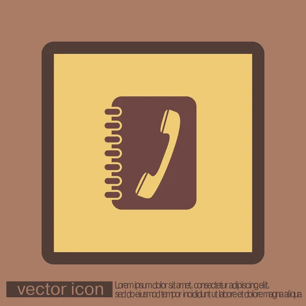 Teléfono dirección libro icono — Vector de stock