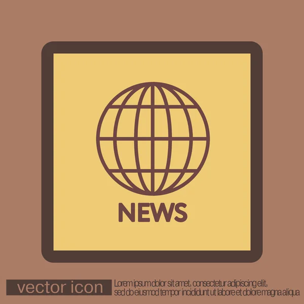 Globe news symbol icon — Stock Vector