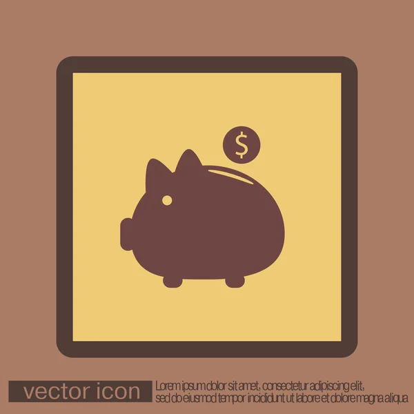 Piggy bank symbol of money — Stock Vector