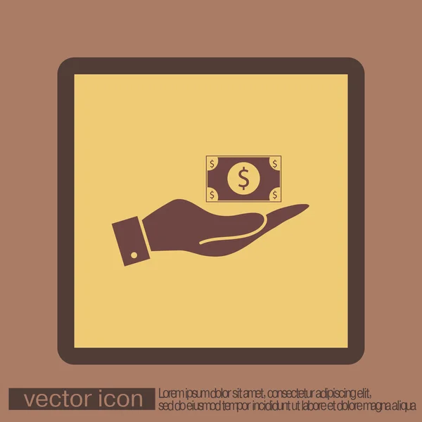 Hand holding Dollar bill — Stock Vector