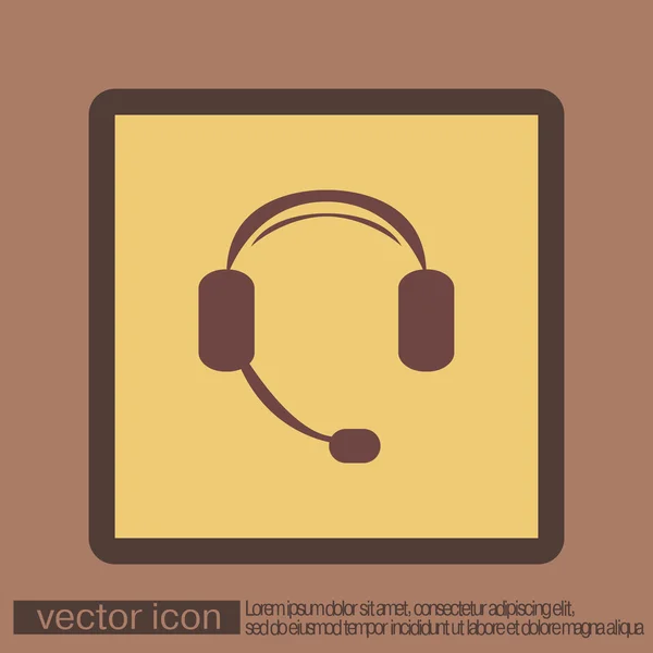 Suporte ao cliente, ícone de fone de ouvido — Vetor de Stock