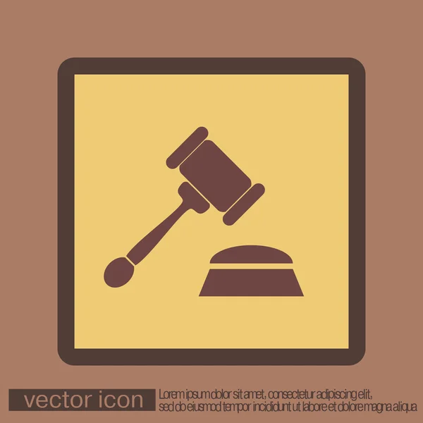 Mazo. símbolo de justicia y juicio — Vector de stock