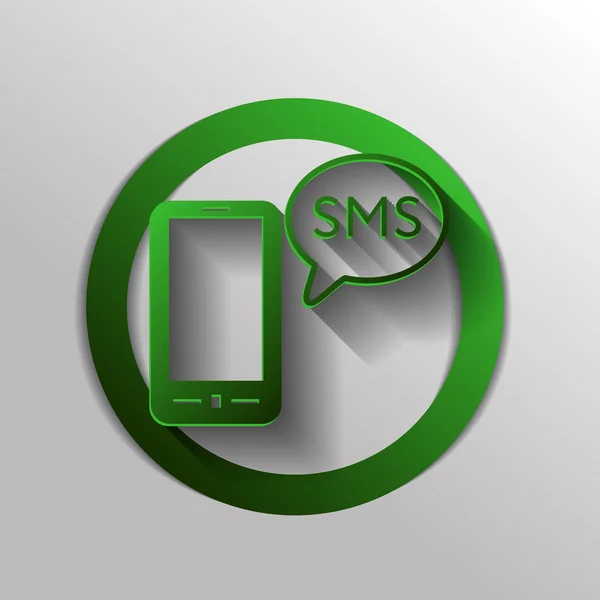 Smarttelefon med sky av sms-dialog – stockvektor