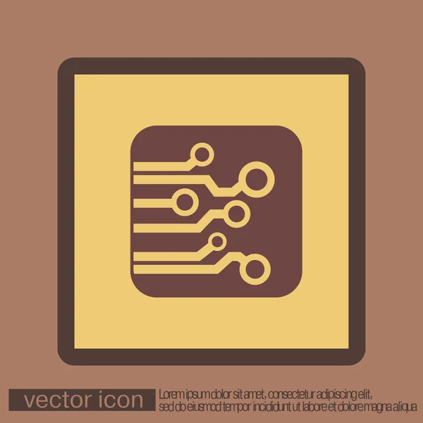 Icono de placa de circuito — Vector de stock