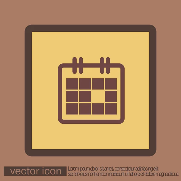 Icono del calendario, diseño plano — Vector de stock