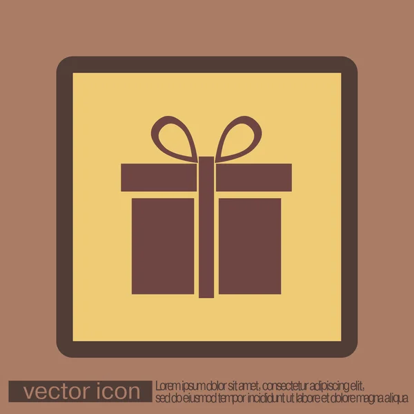 Значок коробки подарков с луком — стоковый вектор