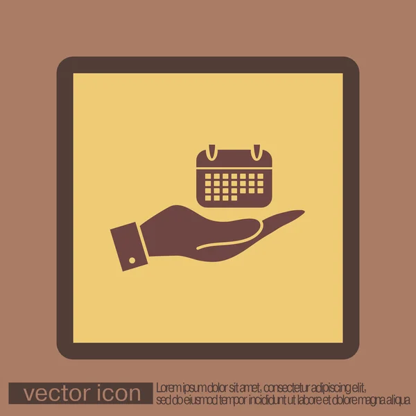 Mano sosteniendo un calendario — Vector de stock