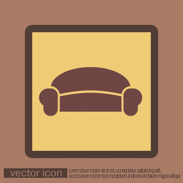 Sofa icon symbol furniture — Stock Vector
