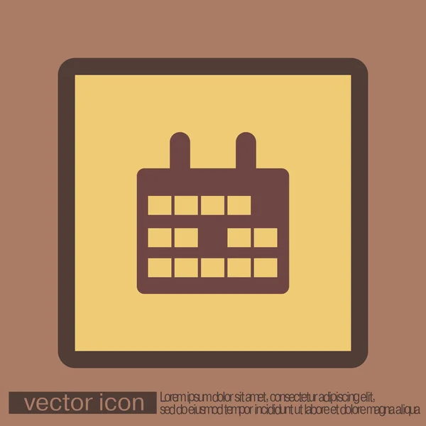 Icône du calendrier, design plat — Image vectorielle