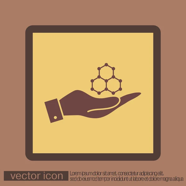 Hand holding a Chemical compound. — Stock Vector