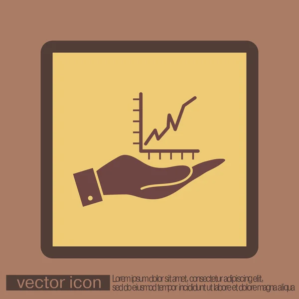 Hand hält Diagramm Diagramm Figur — Stockvektor