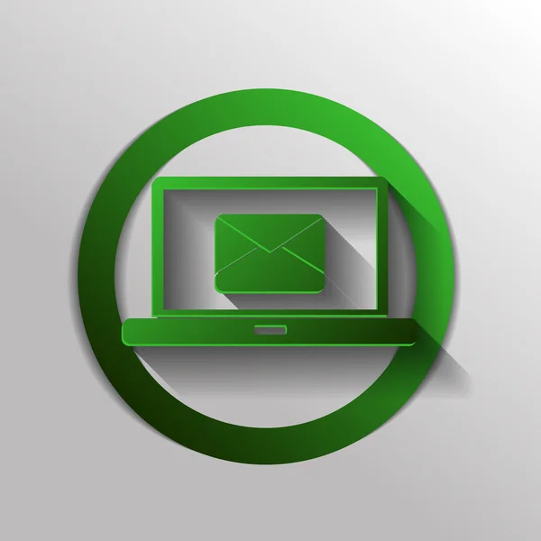 Ordinateur portable avec icône d'enveloppe de lettre — Image vectorielle