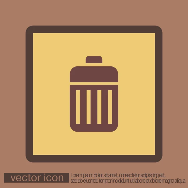 Basket icono de la basura — Vector de stock