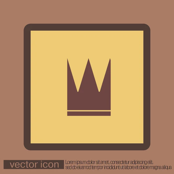 Icono de corona, diseño plano — Vector de stock